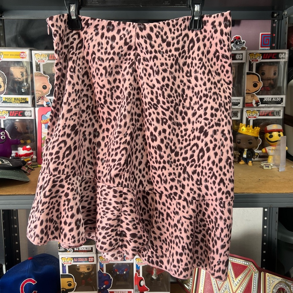 SHEIN Pink Leopard Print Mini Skirt
